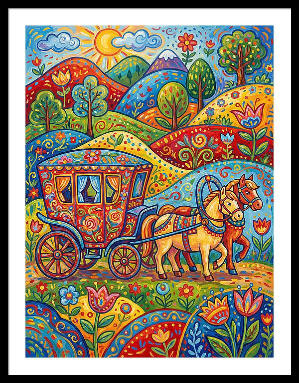 Colorful Horse Carriage Scene