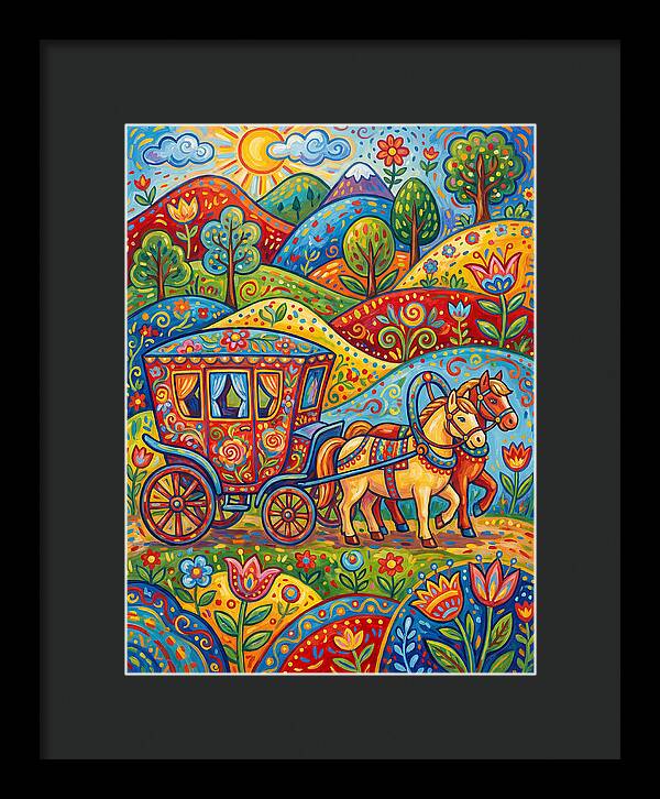 Colorful Horse Carriage Scene