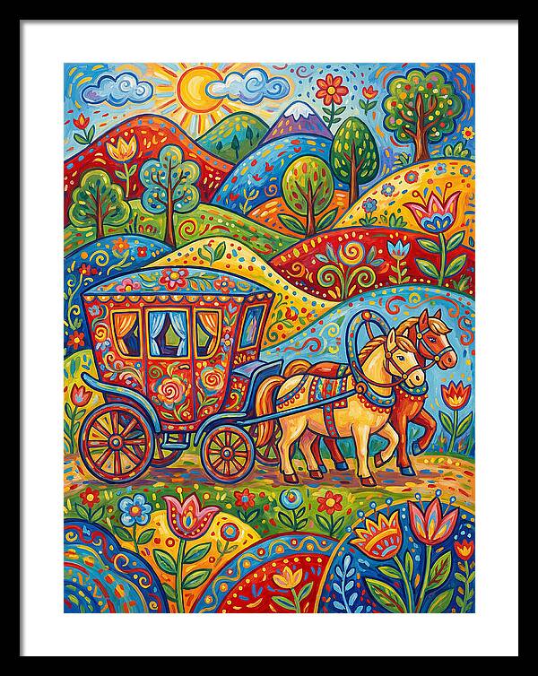 Colorful Horse Carriage Scene