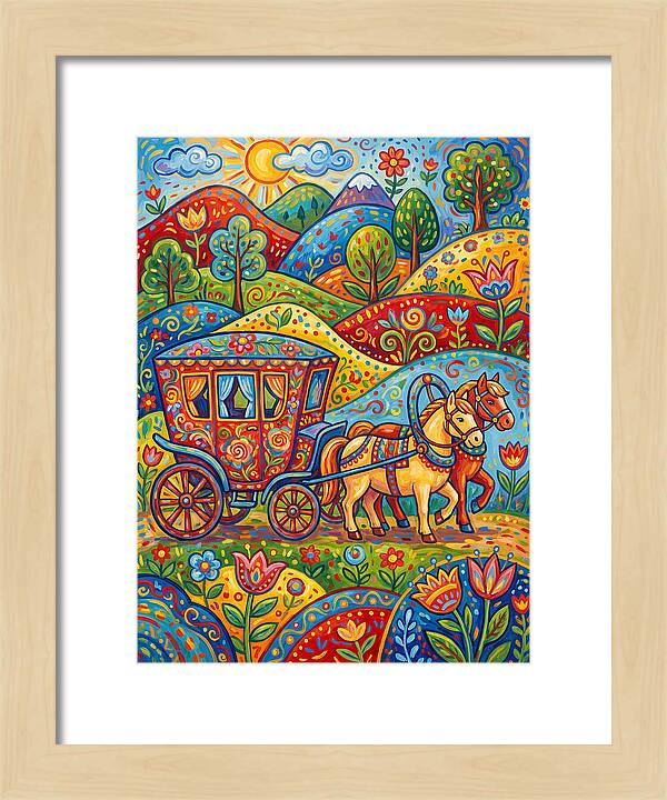 Colorful Horse Carriage Scene