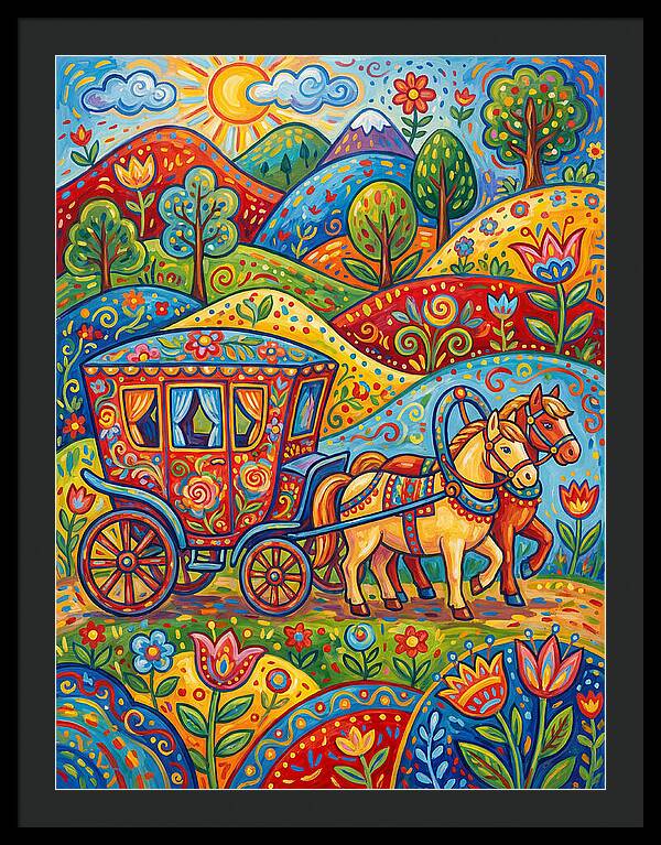 Colorful Horse Carriage Scene