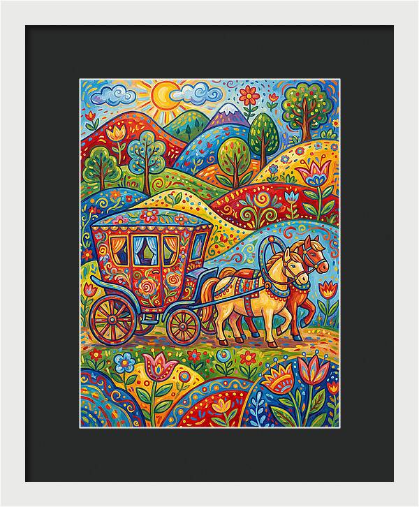 Colorful Horse Carriage Scene