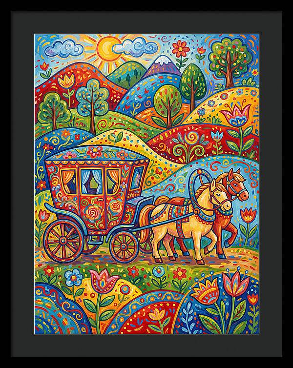 Colorful Horse Carriage Scene