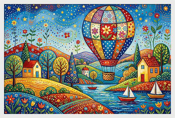 Colorful Hot Air Balloon Adventure