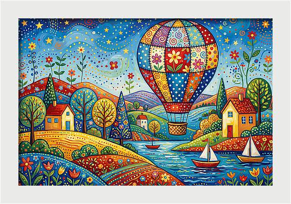 Colorful Hot Air Balloon Adventure