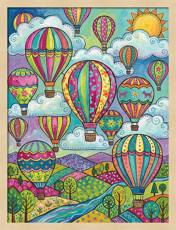 Colorful Hot Air Balloon Landscape