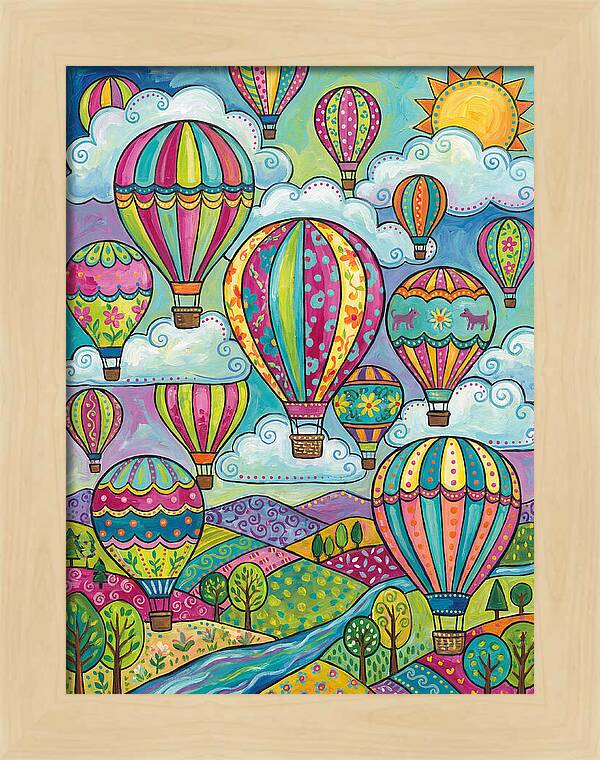 Colorful Hot Air Balloon Landscape