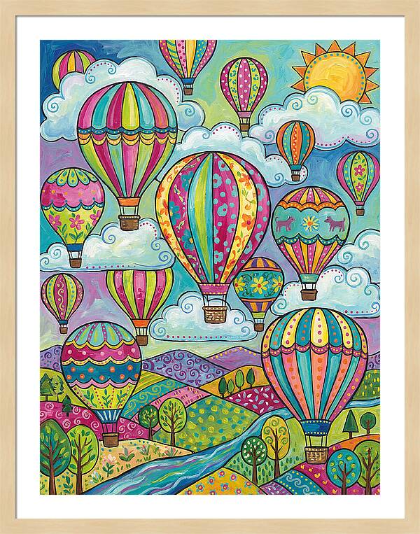 Colorful Hot Air Balloon Landscape