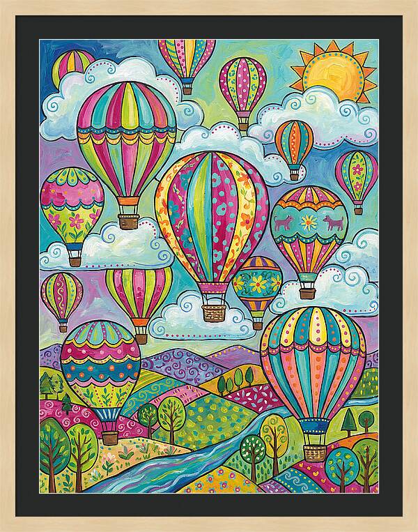 Colorful Hot Air Balloon Landscape