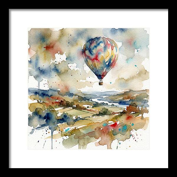 Colorful Hot Air Balloon Over Fields