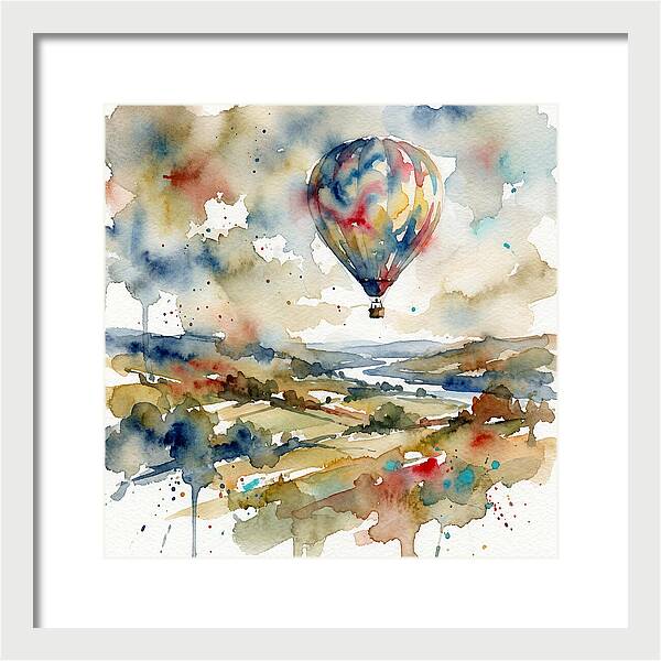 Colorful Hot Air Balloon Over Fields