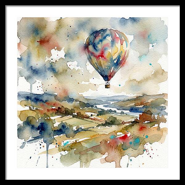 Colorful Hot Air Balloon Over Fields