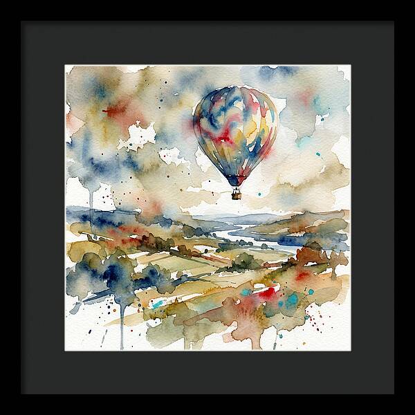 Colorful Hot Air Balloon Over Fields