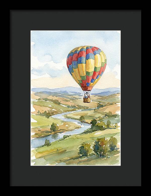 Colorful Hot Air Balloon Over Landscape