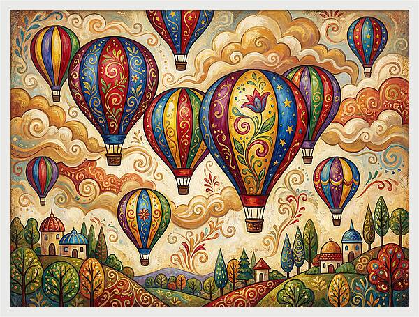 Colorful Hot Air Balloons In The Sky