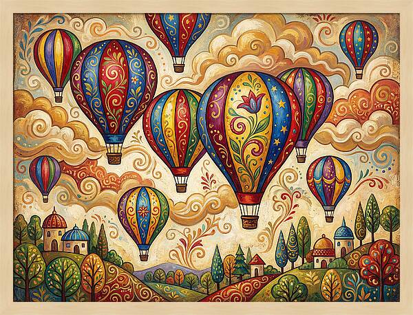 Colorful Hot Air Balloons In The Sky