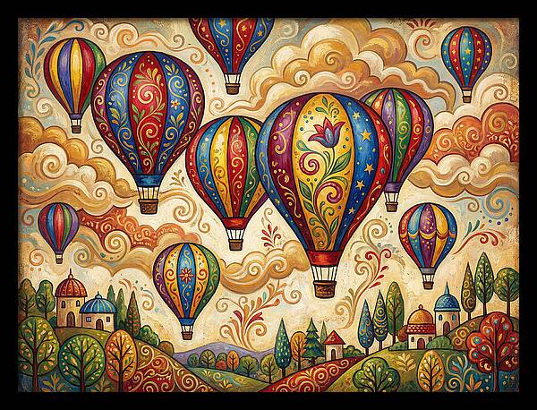 Colorful Hot Air Balloons In The Sky