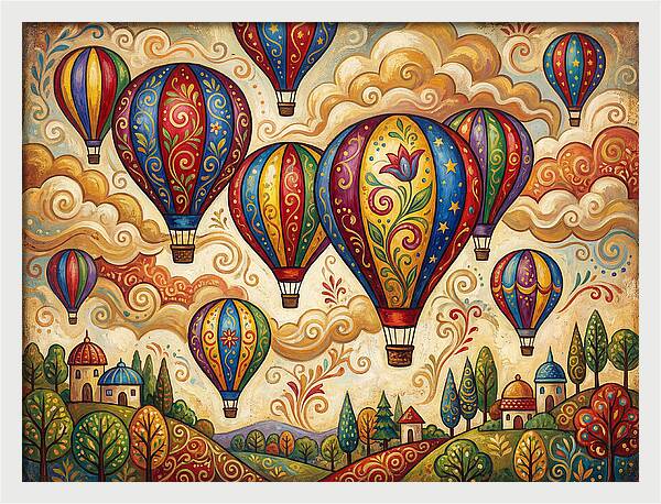 Colorful Hot Air Balloons In The Sky