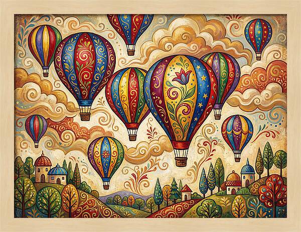 Colorful Hot Air Balloons In The Sky