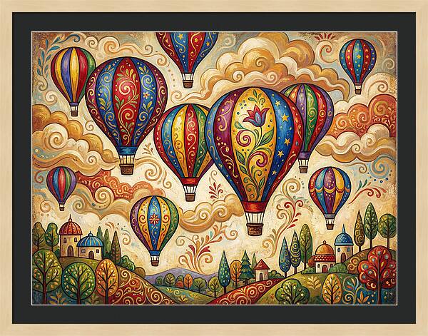 Colorful Hot Air Balloons In The Sky