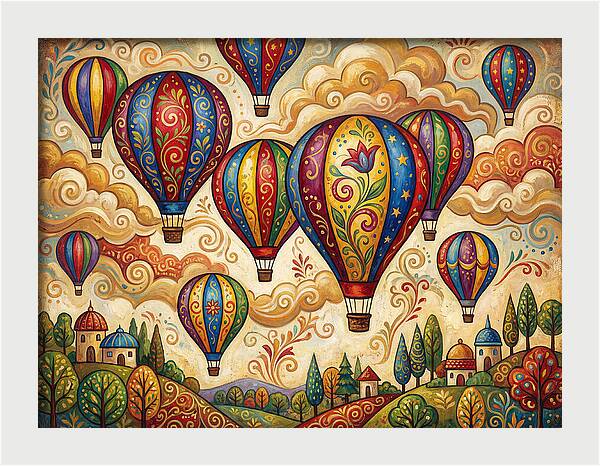 Colorful Hot Air Balloons In The Sky