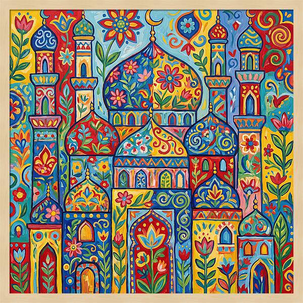 Colorful Islamic Mosque Landscape