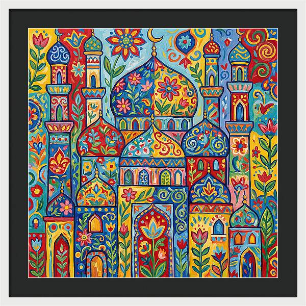 Colorful Islamic Mosque Landscape