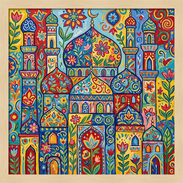 Colorful Islamic Mosque Landscape