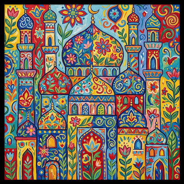 Colorful Islamic Mosque Landscape