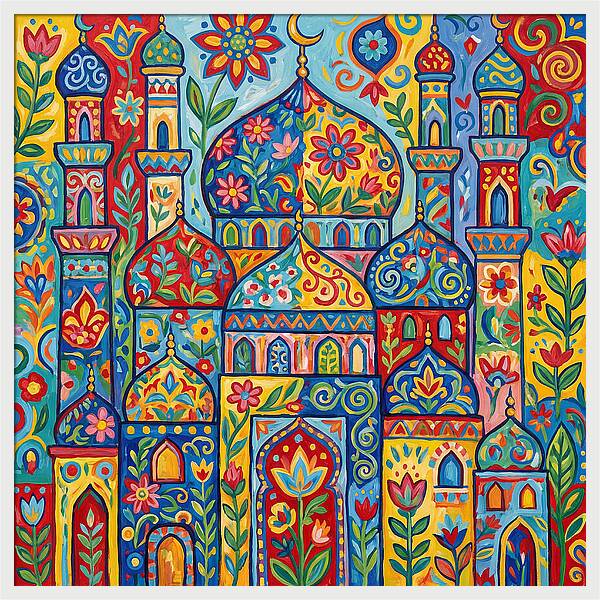 Colorful Islamic Mosque Landscape