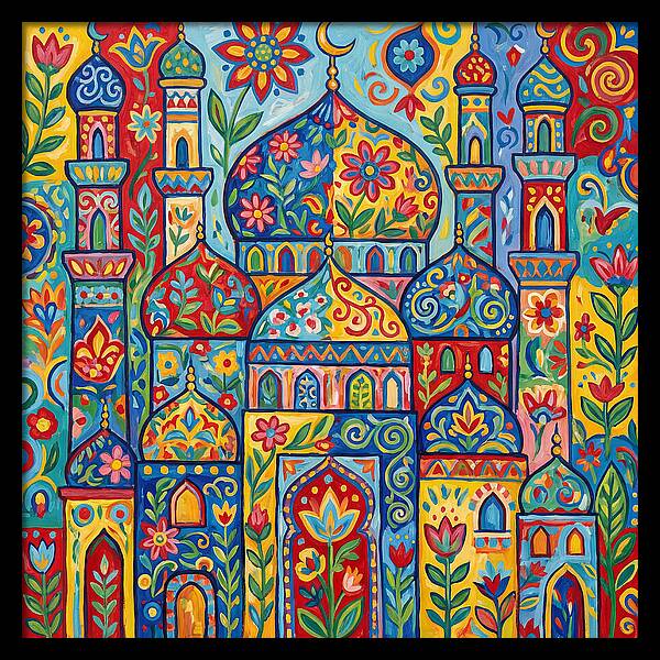Colorful Islamic Mosque Landscape