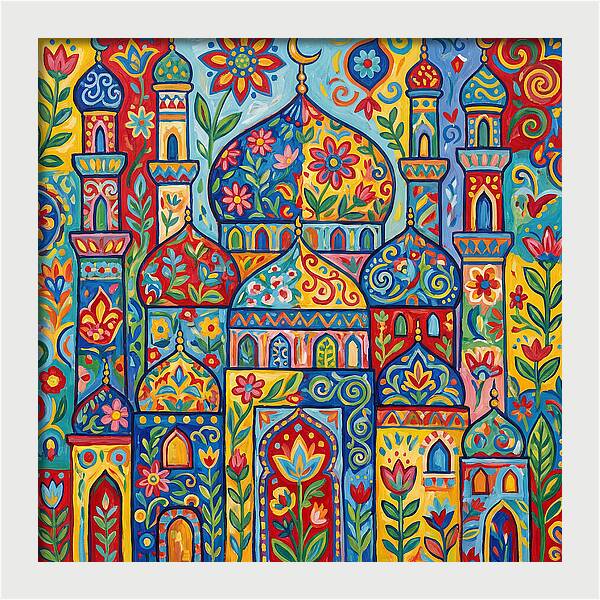 Colorful Islamic Mosque Landscape
