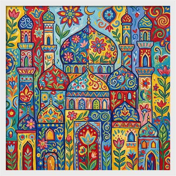 Colorful Islamic Mosque Landscape
