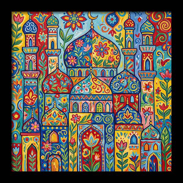 Colorful Islamic Mosque Landscape