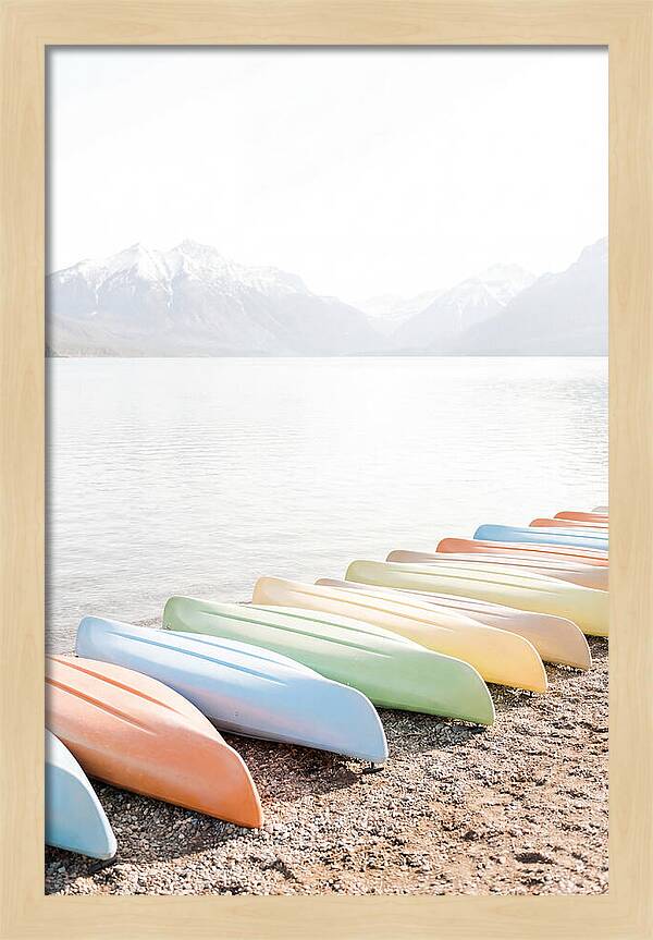 Colorful Kayaks By The Lake