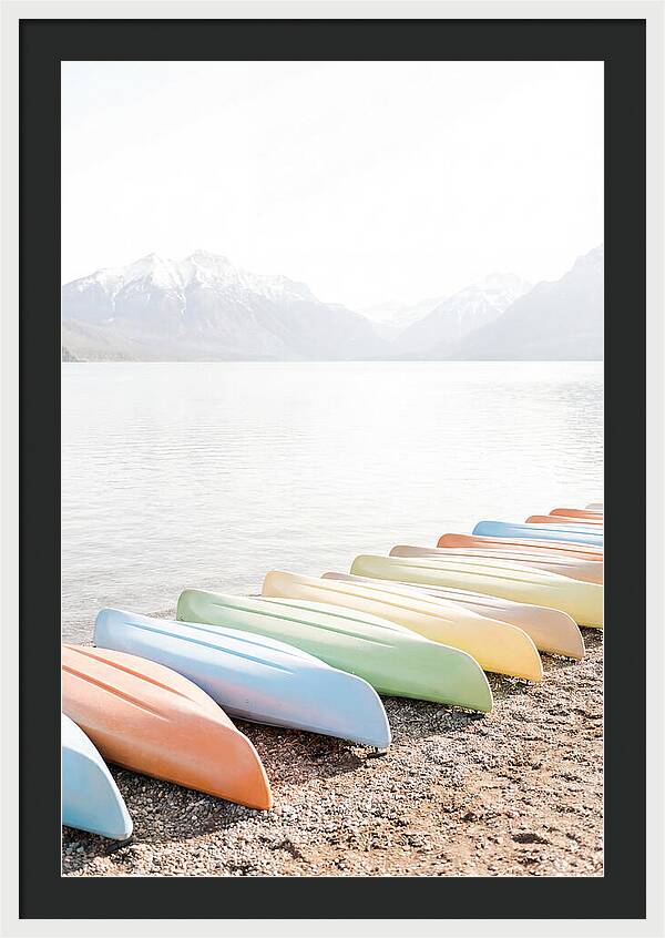 Colorful Kayaks By The Lake