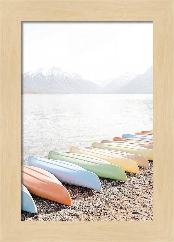 Colorful Kayaks By The Lake