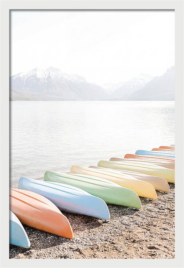 Colorful Kayaks By The Lake