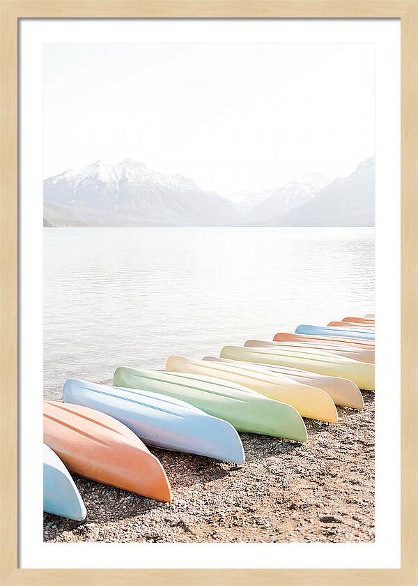 Colorful Kayaks By The Lake