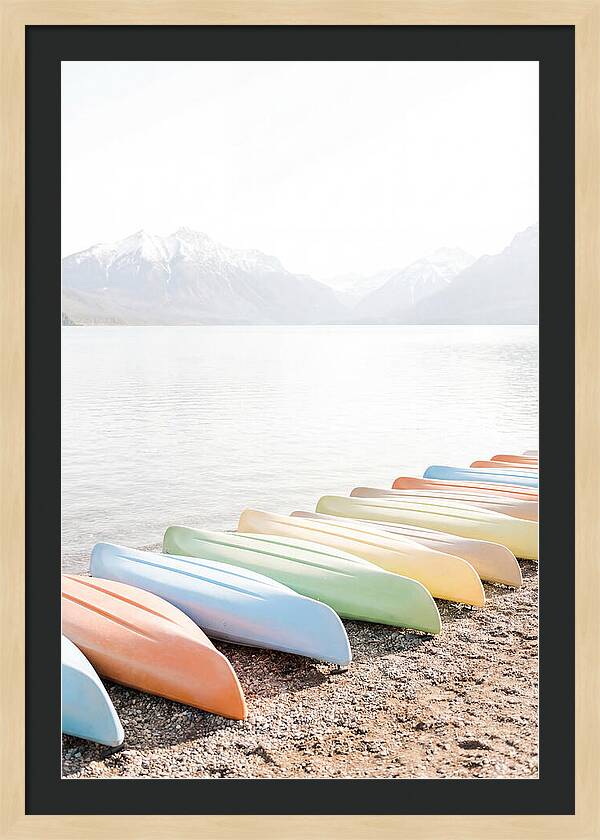 Colorful Kayaks By The Lake