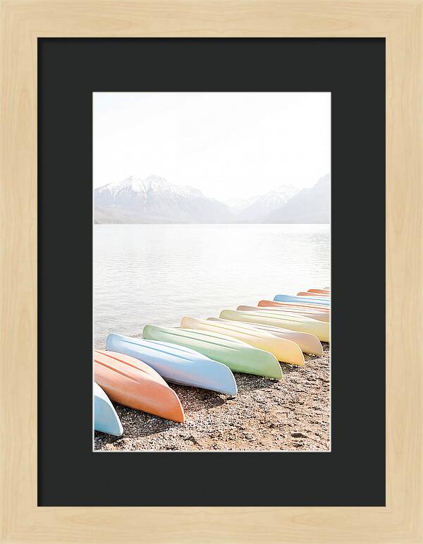 Colorful Kayaks By The Lake