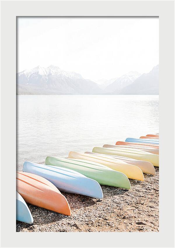 Colorful Kayaks By The Lake
