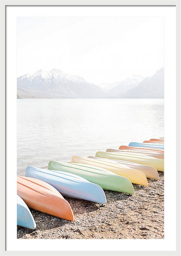 Colorful Kayaks By The Lake