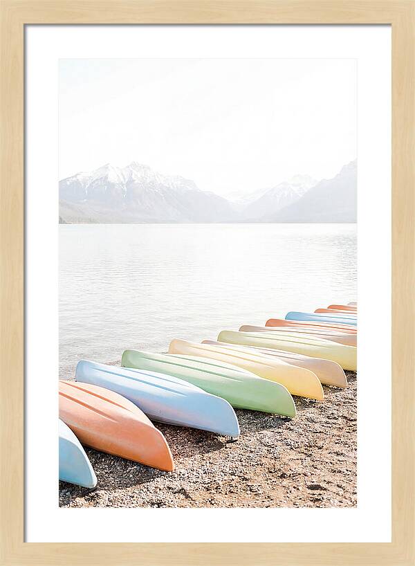 Colorful Kayaks By The Lake