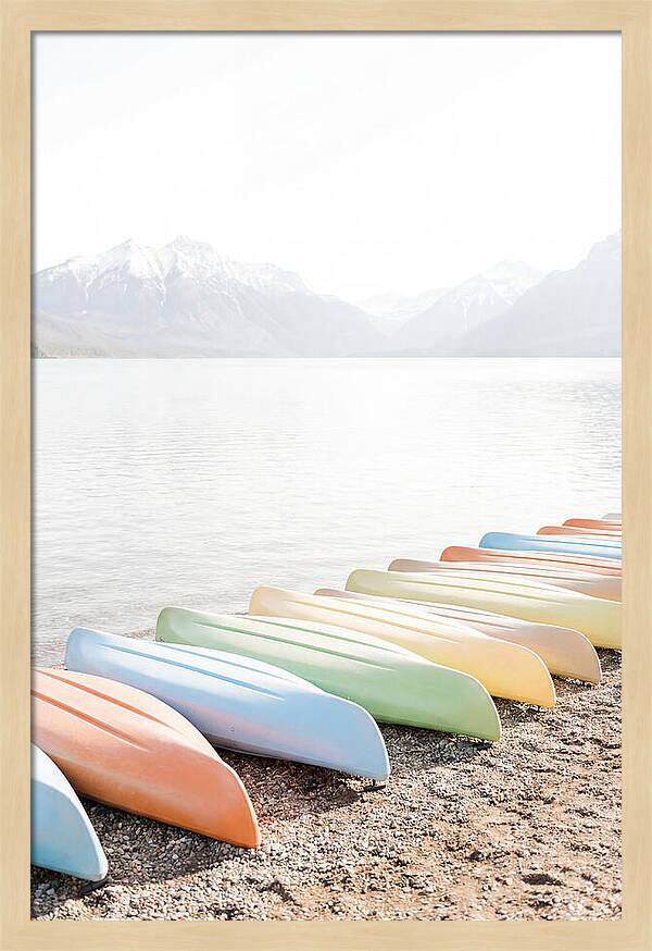 Colorful Kayaks By The Lake