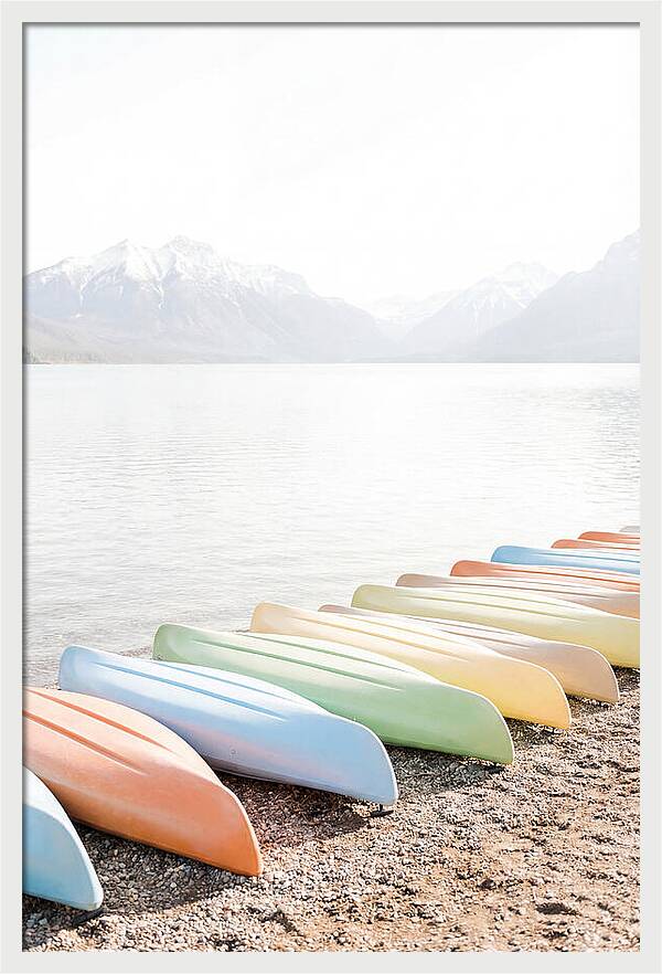 Colorful Kayaks By The Lake