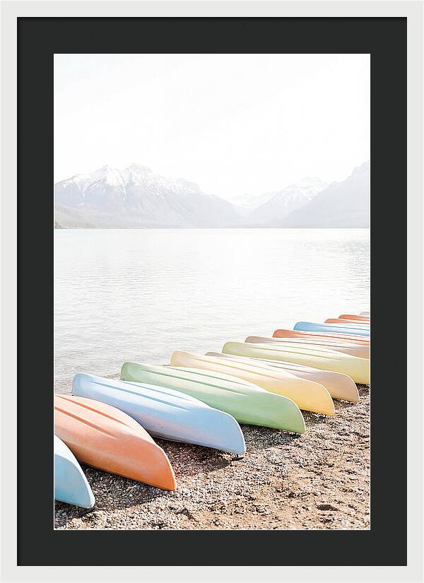 Colorful Kayaks By The Lake