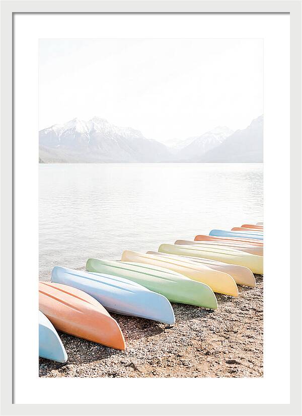 Colorful Kayaks By The Lake