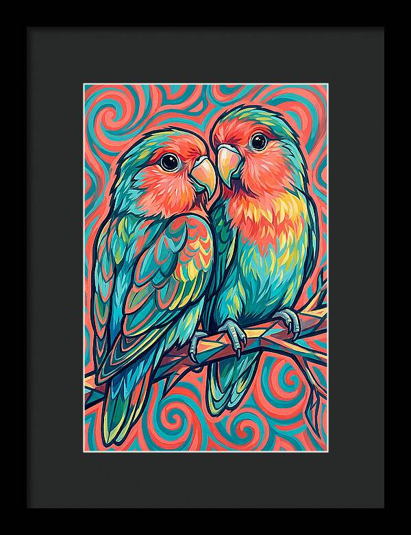 Colorful Lovebirds In Harmony