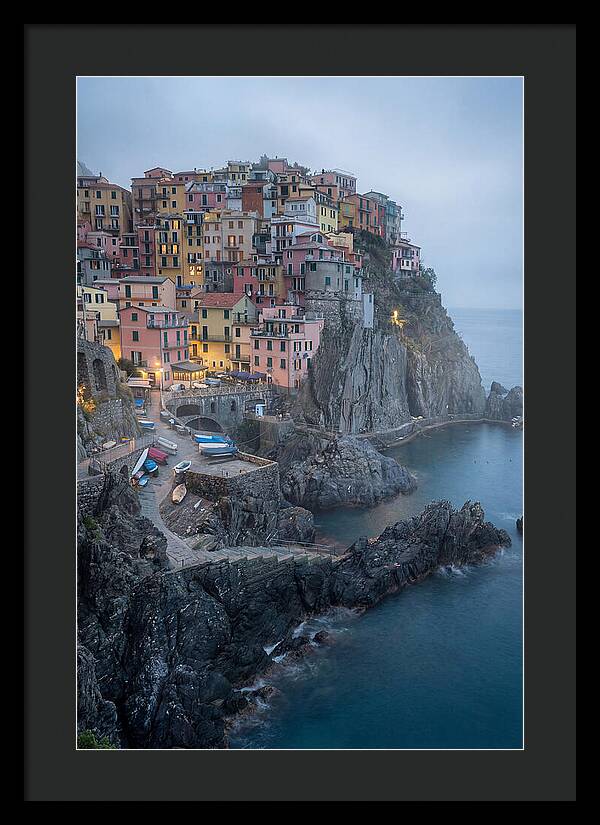 Colorful Manarola Village At Twilight